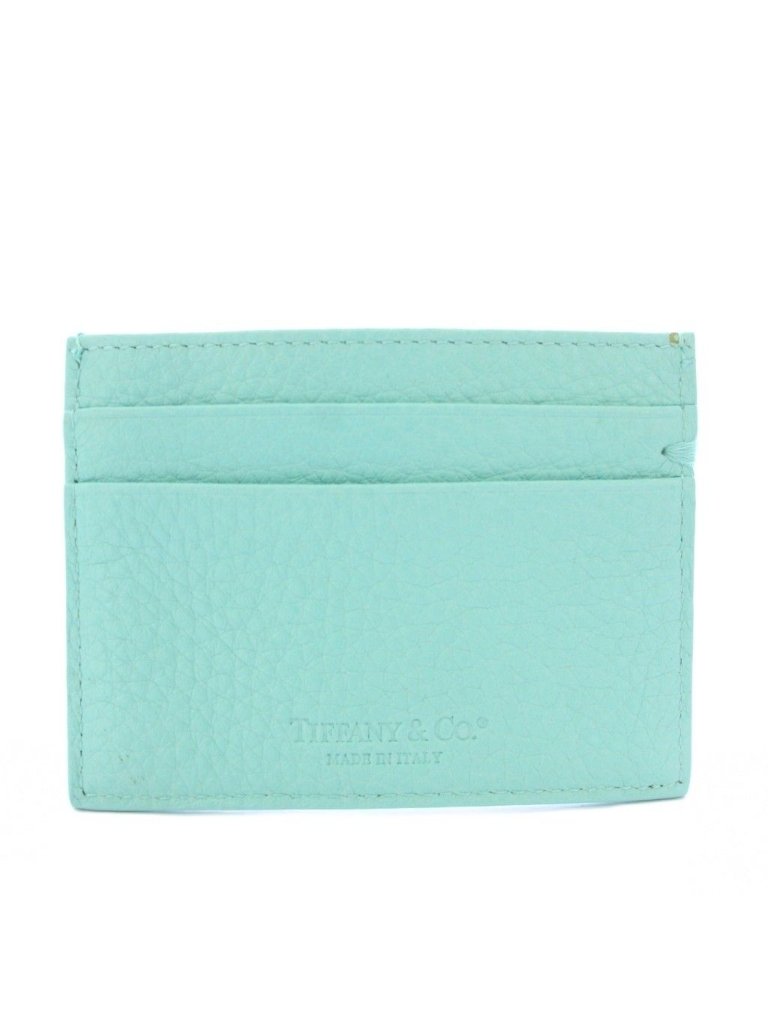 Tiffany & Co Card Case Business Holder Leather Cobalt Blue Tk